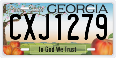 GA license plate CXJ1279