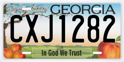 GA license plate CXJ1282