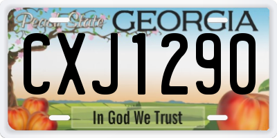 GA license plate CXJ1290