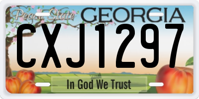 GA license plate CXJ1297