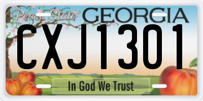 GA license plate CXJ1301