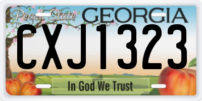 GA license plate CXJ1323