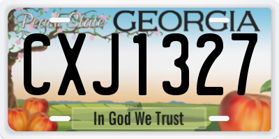 GA license plate CXJ1327