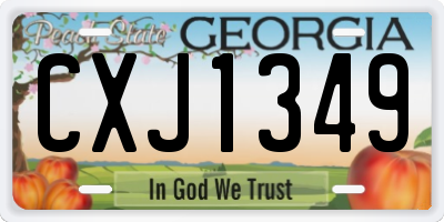 GA license plate CXJ1349