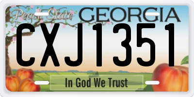 GA license plate CXJ1351