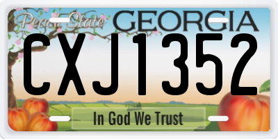 GA license plate CXJ1352