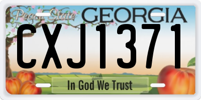 GA license plate CXJ1371