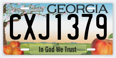 GA license plate CXJ1379