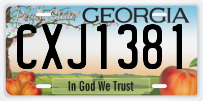 GA license plate CXJ1381