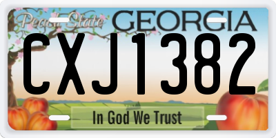 GA license plate CXJ1382