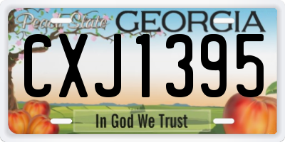 GA license plate CXJ1395