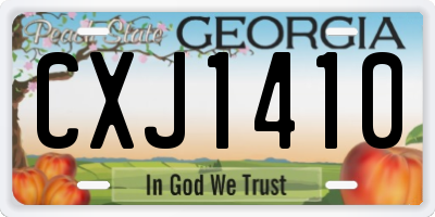 GA license plate CXJ1410