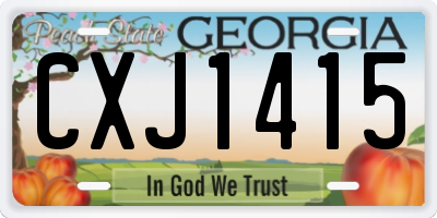 GA license plate CXJ1415