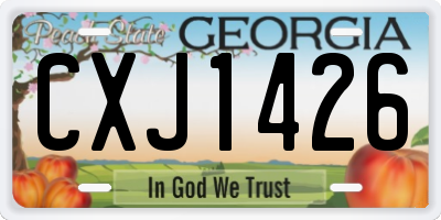 GA license plate CXJ1426