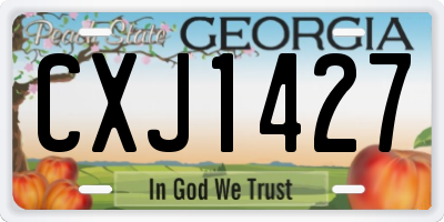 GA license plate CXJ1427