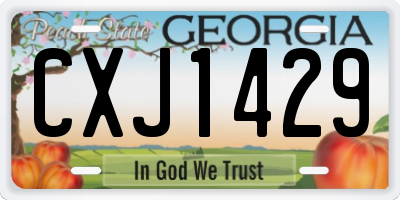 GA license plate CXJ1429