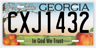 GA license plate CXJ1432