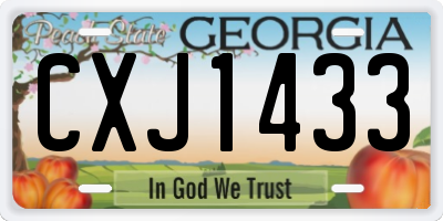 GA license plate CXJ1433