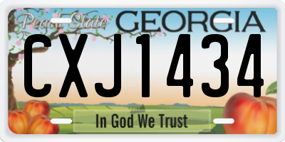 GA license plate CXJ1434