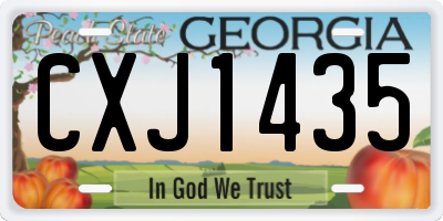 GA license plate CXJ1435