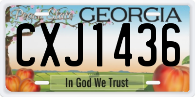 GA license plate CXJ1436