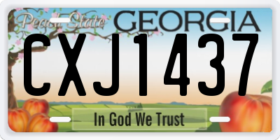 GA license plate CXJ1437