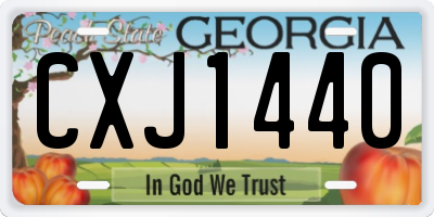 GA license plate CXJ1440