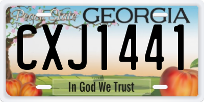 GA license plate CXJ1441
