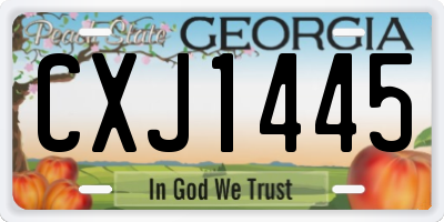 GA license plate CXJ1445
