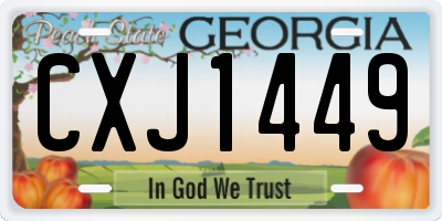 GA license plate CXJ1449