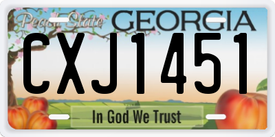 GA license plate CXJ1451