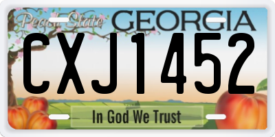 GA license plate CXJ1452