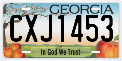 GA license plate CXJ1453