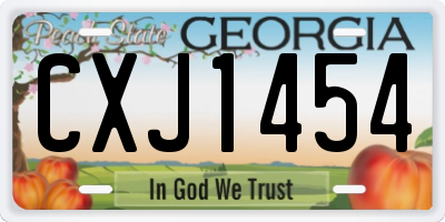 GA license plate CXJ1454