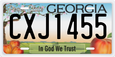 GA license plate CXJ1455
