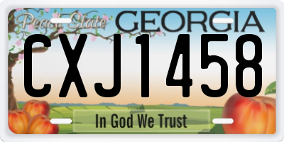 GA license plate CXJ1458