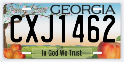 GA license plate CXJ1462