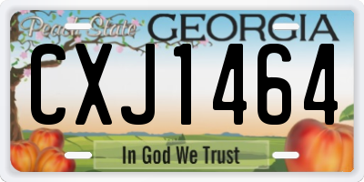 GA license plate CXJ1464