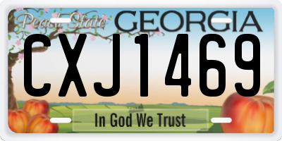 GA license plate CXJ1469