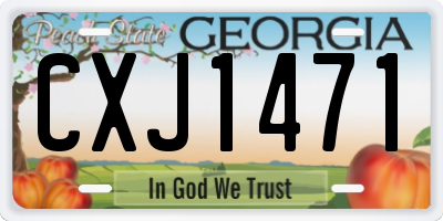 GA license plate CXJ1471