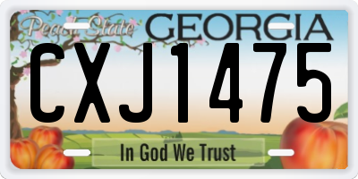 GA license plate CXJ1475
