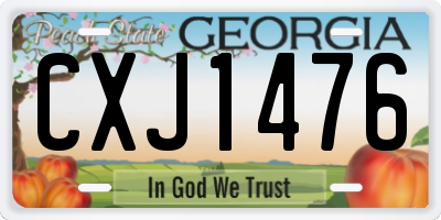 GA license plate CXJ1476