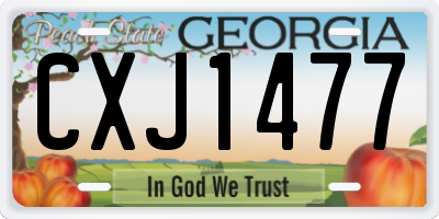 GA license plate CXJ1477