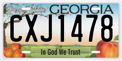 GA license plate CXJ1478