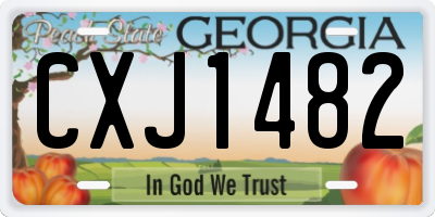 GA license plate CXJ1482