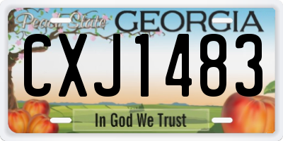 GA license plate CXJ1483