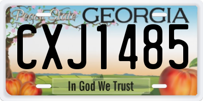 GA license plate CXJ1485