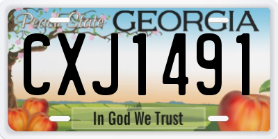 GA license plate CXJ1491
