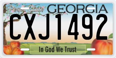 GA license plate CXJ1492
