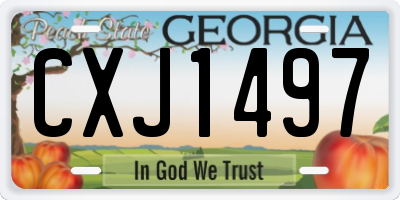 GA license plate CXJ1497